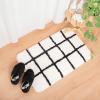 imageMONDAY MOOSE Bath Mat with Modern Grid Design Microfiber Absorbent Non Slip Tufted Rug for Floor Shower or Kitchen 20x32 inch BlackBlack