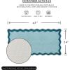 imageMONDAY MOOSE Bath Mat with Scalloped Wavy Ripple Design Microfiber Absorbent Non Slip Tufted Rug for Floor Shower or Kitchen 20x32 inch BlueBlue