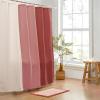 imageMONDAY MOOSE Bath Mat with Scalloped Wavy Ripple Design Microfiber Absorbent Non Slip Tufted Rug for Floor Shower or Kitchen 20x32 inch BlueBlush