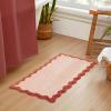 imageMONDAY MOOSE Bath Mat with Scalloped Wavy Ripple Design Microfiber Absorbent Non Slip Tufted Rug for Floor Shower or Kitchen 20x32 inch BlueBlush