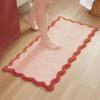 imageMONDAY MOOSE Bath Mat with Scalloped Wavy Ripple Design Microfiber Absorbent Non Slip Tufted Rug for Floor Shower or Kitchen 20x32 inch BlueBlush