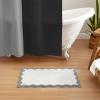imageMONDAY MOOSE Bath Mat with Scalloped Wavy Ripple Design Microfiber Absorbent Non Slip Tufted Rug for Floor Shower or Kitchen 20x32 inch BlueGrey