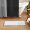 imageMONDAY MOOSE Bath Mat with Scalloped Wavy Ripple Design Microfiber Absorbent Non Slip Tufted Rug for Floor Shower or Kitchen 20x32 inch BlueGrey