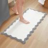 imageMONDAY MOOSE Bath Mat with Scalloped Wavy Ripple Design Microfiber Absorbent Non Slip Tufted Rug for Floor Shower or Kitchen 20x32 inch BlueGrey