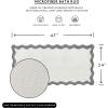 imageMONDAY MOOSE Bath Mat with Scalloped Wavy Ripple Design Microfiber Absorbent Non Slip Tufted Rug for Floor Shower or Kitchen 20x32 inch BlueGrey
