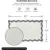 imageMONDAY MOOSE Bath Mat with Scalloped Wavy Ripple Design Microfiber Absorbent Non Slip Tufted Rug for Floor Shower or Kitchen 20x32 inch BlueGrey