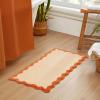 imageMONDAY MOOSE Bath Mat with Scalloped Wavy Ripple Design Microfiber Absorbent Non Slip Tufted Rug for Floor Shower or Kitchen 20x32 inch BlueOrange