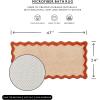 imageMONDAY MOOSE Bath Mat with Scalloped Wavy Ripple Design Microfiber Absorbent Non Slip Tufted Rug for Floor Shower or Kitchen 20x32 inch BlueOrange
