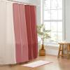imageMONDAY MOOSE Bath Mat with Scalloped Wavy Ripple Design Microfiber Absorbent Non Slip Tufted Rug for Floor Shower or Kitchen 20x32 inch BluePink