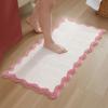 imageMONDAY MOOSE Bath Mat with Scalloped Wavy Ripple Design Microfiber Absorbent Non Slip Tufted Rug for Floor Shower or Kitchen 20x32 inch BluePink
