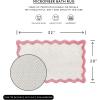 imageMONDAY MOOSE Bath Mat with Scalloped Wavy Ripple Design Microfiber Absorbent Non Slip Tufted Rug for Floor Shower or Kitchen 20x32 inch BluePink