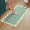 imageMONDAY MOOSE Bath Mat with Scalloped Wavy Ripple Design Microfiber Absorbent Non Slip Tufted Rug for Floor Shower or Kitchen 20x32 inch BlueSage