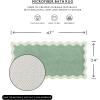 imageMONDAY MOOSE Bath Mat with Scalloped Wavy Ripple Design Microfiber Absorbent Non Slip Tufted Rug for Floor Shower or Kitchen 20x32 inch BlueSage