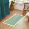 imageMONDAY MOOSE Bath Mat with Scalloped Wavy Ripple Design Microfiber Absorbent Non Slip Tufted Rug for Floor Shower or Kitchen 20x32 inch BlueSage