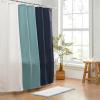 imageMONDAY MOOSE Bath Mat with Scalloped Wavy Ripple Design Microfiber Absorbent Non Slip Tufted Rug for Floor Shower or Kitchen 20x32 inch BlueSky Blue