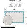 imageMONDAY MOOSE Bath Mat with Scalloped Wavy Ripple Design Microfiber Absorbent Non Slip Tufted Rug for Floor Shower or Kitchen 20x32 inch BlueSky Blue