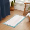 imageMONDAY MOOSE Bath Mat with Scalloped Wavy Ripple Design Microfiber Absorbent Non Slip Tufted Rug for Floor Shower or Kitchen 20x32 inch BlueSky Blue