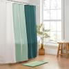 imageMONDAY MOOSE Bath Mat with Scalloped Wavy Ripple Design Microfiber Absorbent Non Slip Tufted Rug for Floor Shower or Kitchen 20x32 inch BlueTeal Green