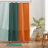 imageMONDAY MOOSE Bath Mat with Scalloped Wavy Ripple Design Microfiber Absorbent Non Slip Tufted Rug for Floor Shower or Kitchen 20x32 inch BlueTeal Peach