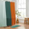 imageMONDAY MOOSE Bath Mat with Scalloped Wavy Ripple Design Microfiber Absorbent Non Slip Tufted Rug for Floor Shower or Kitchen 20x32 inch BlueTeal Peach