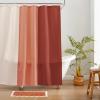 imageMONDAY MOOSE Bath Mat with Scalloped Wavy Ripple Design Microfiber Absorbent Non Slip Tufted Rug for Floor Shower or Kitchen 20x32 inch BlueTerracotta