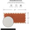 imageMONDAY MOOSE Bath Mat with Scalloped Wavy Ripple Design Microfiber Absorbent Non Slip Tufted Rug for Floor Shower or Kitchen 20x32 inch BlueTerracotta
