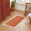 imageMONDAY MOOSE Bath Mat with Scalloped Wavy Ripple Design Microfiber Absorbent Non Slip Tufted Rug for Floor Shower or Kitchen 20x32 inch BlueTerracotta