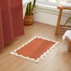 imageMONDAY MOOSE Bath Mat with Scalloped Wavy Ripple Design Microfiber Absorbent Non Slip Tufted Rug for Floor Shower or Kitchen 20x32 inch BlueTerracotta