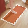imageMONDAY MOOSE Bath Mat with Scalloped Wavy Ripple Design Microfiber Absorbent Non Slip Tufted Rug for Floor Shower or Kitchen 20x32 inch BlueTerracotta