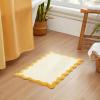 imageMONDAY MOOSE Bath Mat with Scalloped Wavy Ripple Design Microfiber Absorbent Non Slip Tufted Rug for Floor Shower or Kitchen 20x32 inch BlueYellow