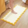imageMONDAY MOOSE Bath Mat with Scalloped Wavy Ripple Design Microfiber Absorbent Non Slip Tufted Rug for Floor Shower or Kitchen 20x32 inch BlueYellow