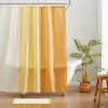 imageMONDAY MOOSE Colorful Waffle Weave Shower Curtain with Rustproof Metal Grommet Holes for Bathroom Machine Washable Hooks Included 72x72 inch CreamDark TealCreamYellow
