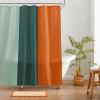 imageMONDAY MOOSE Colorful Waffle Weave Shower Curtain with Rustproof Metal Grommet Holes for Bathroom Machine Washable Hooks Included 72x72 inch Light BlueBlueDark TealOrange