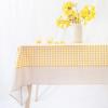 imageMONDAY MOOSE Scalloped Farmhouse Rustic Picnic Style Decoration Rectangle Natural Stonewashed Cotton Tablecloth for Kitchen Dining Room Restaurant 55x70 inch Scalloped SageYellowBeige