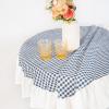 imageMONDAY MOOSE Scalloped Farmhouse Rustic Picnic Style Decoration Rectangle Natural Stonewashed Cotton Tablecloth for Kitchen Dining Room Restaurant 55x70 inch Scalloped SageBlueWhite