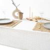 imageMONDAY MOOSE Scalloped Farmhouse Rustic Picnic Style Decoration Rectangle Natural Stonewashed Cotton Tablecloth for Kitchen Dining Room Restaurant 55x70 inch Scalloped SageCharcoal Grid