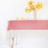 imageMONDAY MOOSE Scalloped Farmhouse Rustic Picnic Style Decoration Rectangle Natural Stonewashed Cotton Tablecloth for Kitchen Dining Room Restaurant 55x70 inch Scalloped SageRedWhite