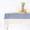 imageMONDAY MOOSE Scalloped Farmhouse Rustic Picnic Style Decoration Rectangle Natural Stonewashed Cotton Tablecloth for Kitchen Dining Room Restaurant 55x70 inch Scalloped SageBlueWhite