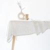 imageMONDAY MOOSE Scalloped Farmhouse Rustic Picnic Style Decoration Rectangle Natural Stonewashed Cotton Tablecloth for Kitchen Dining Room Restaurant 55x70 inch Scalloped SageCharcoal Grid