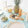 imageMONDAY MOOSE Scalloped Farmhouse Rustic Picnic Style Decoration Rectangle Natural Stonewashed Cotton Tablecloth for Kitchen Dining Room Restaurant 55x70 inch Scalloped SageTealOrange