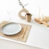 imageMONDAY MOOSE Scalloped Farmhouse Rustic Picnic Style Decoration Rectangle Natural Stonewashed Cotton Tablecloth for Kitchen Dining Room Restaurant 55x70 inch Scalloped SageCharcoal Grid
