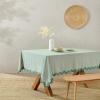 imageMONDAY MOOSE Scalloped Farmhouse Rustic Picnic Style Decoration Rectangle Natural Stonewashed Cotton Tablecloth for Kitchen Dining Room Restaurant 55x70 inch Scalloped SageScalloped Sage