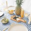 imageMONDAY MOOSE Scalloped Farmhouse Rustic Picnic Style Decoration Rectangle Natural Stonewashed Cotton Tablecloth for Kitchen Dining Room Restaurant 55x70 inch Scalloped SageBlueWhite