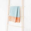 imageMONDAY MOOSE Scalloped Farmhouse Rustic Picnic Style Decoration Rectangle Natural Stonewashed Cotton Tablecloth for Kitchen Dining Room Restaurant 55x70 inch Scalloped SageTealOrange