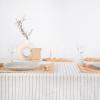imageMONDAY MOOSE Scalloped Farmhouse Rustic Picnic Style Decoration Rectangle Natural Stonewashed Cotton Tablecloth for Kitchen Dining Room Restaurant 55x70 inch Scalloped SageWhiteBlack Stripes