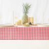 imageMONDAY MOOSE Scalloped Farmhouse Rustic Picnic Style Decoration Rectangle Natural Stonewashed Cotton Tablecloth for Kitchen Dining Room Restaurant 55x70 inch Scalloped SageRedWhite