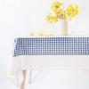 imageMONDAY MOOSE Scalloped Farmhouse Rustic Picnic Style Decoration Rectangle Natural Stonewashed Cotton Tablecloth for Kitchen Dining Room Restaurant 55x70 inch Scalloped SageBlueWhite