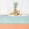 imageMONDAY MOOSE Scalloped Farmhouse Rustic Picnic Style Decoration Rectangle Natural Stonewashed Cotton Tablecloth for Kitchen Dining Room Restaurant 55x70 inch Scalloped SageTealOrange