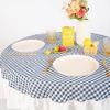 imageMONDAY MOOSE Scalloped Farmhouse Rustic Picnic Style Decoration Rectangle Natural Stonewashed Cotton Tablecloth for Kitchen Dining Room Restaurant 55x70 inch Scalloped SageBlueWhite
