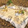 imageMONDAY MOOSE Scalloped Farmhouse Rustic Picnic Style Decoration Rectangle Natural Stonewashed Cotton Tablecloth for Kitchen Dining Room Restaurant 55x70 inch Scalloped SageYellowBeige